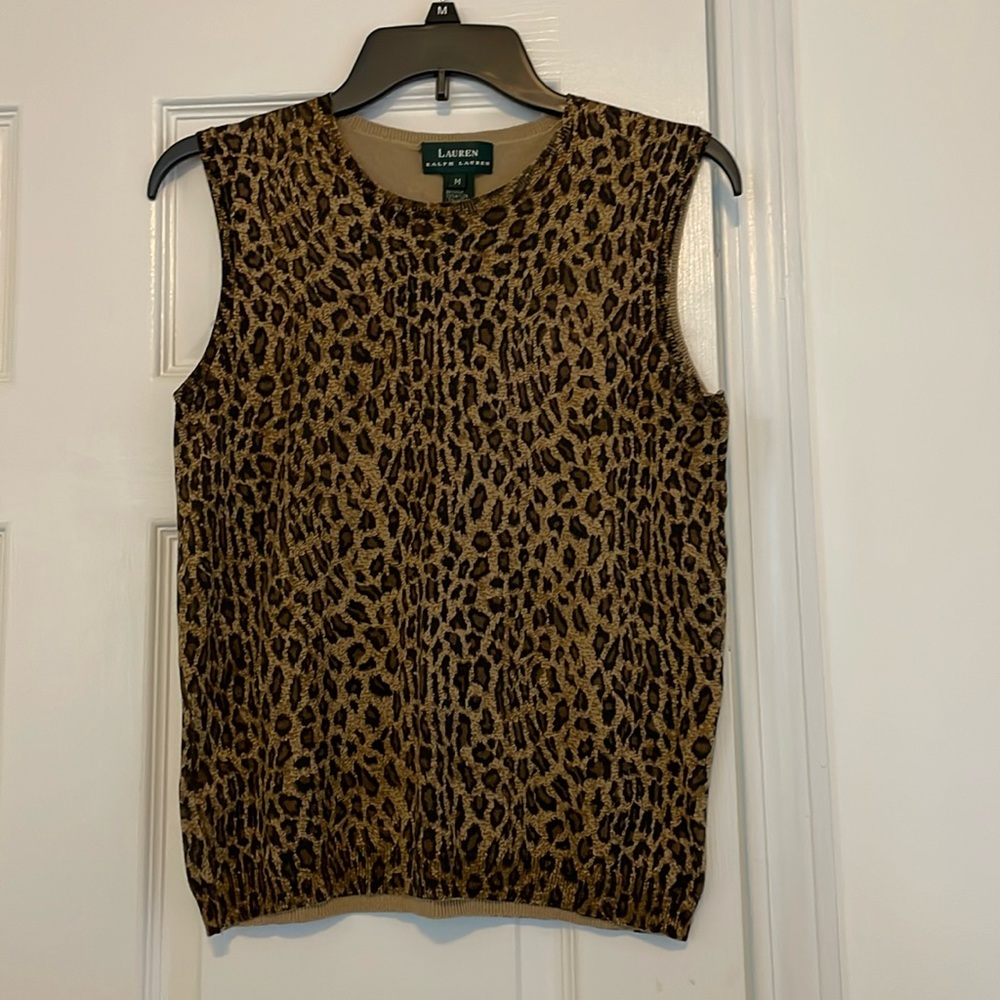 Ralph Lauren Silk vest Sz. M leopard print